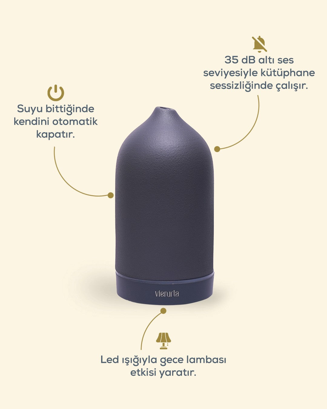 Seramik Aroma Difüzör - Gri